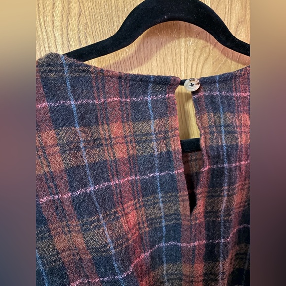 Anthropologie x Christine Alcalay Plaid Short Sleeve midi Dress L - Picture 9 of 10